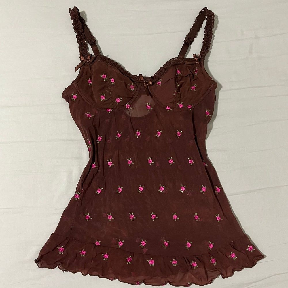 Vintage Y2K Bustier Babydoll Top M